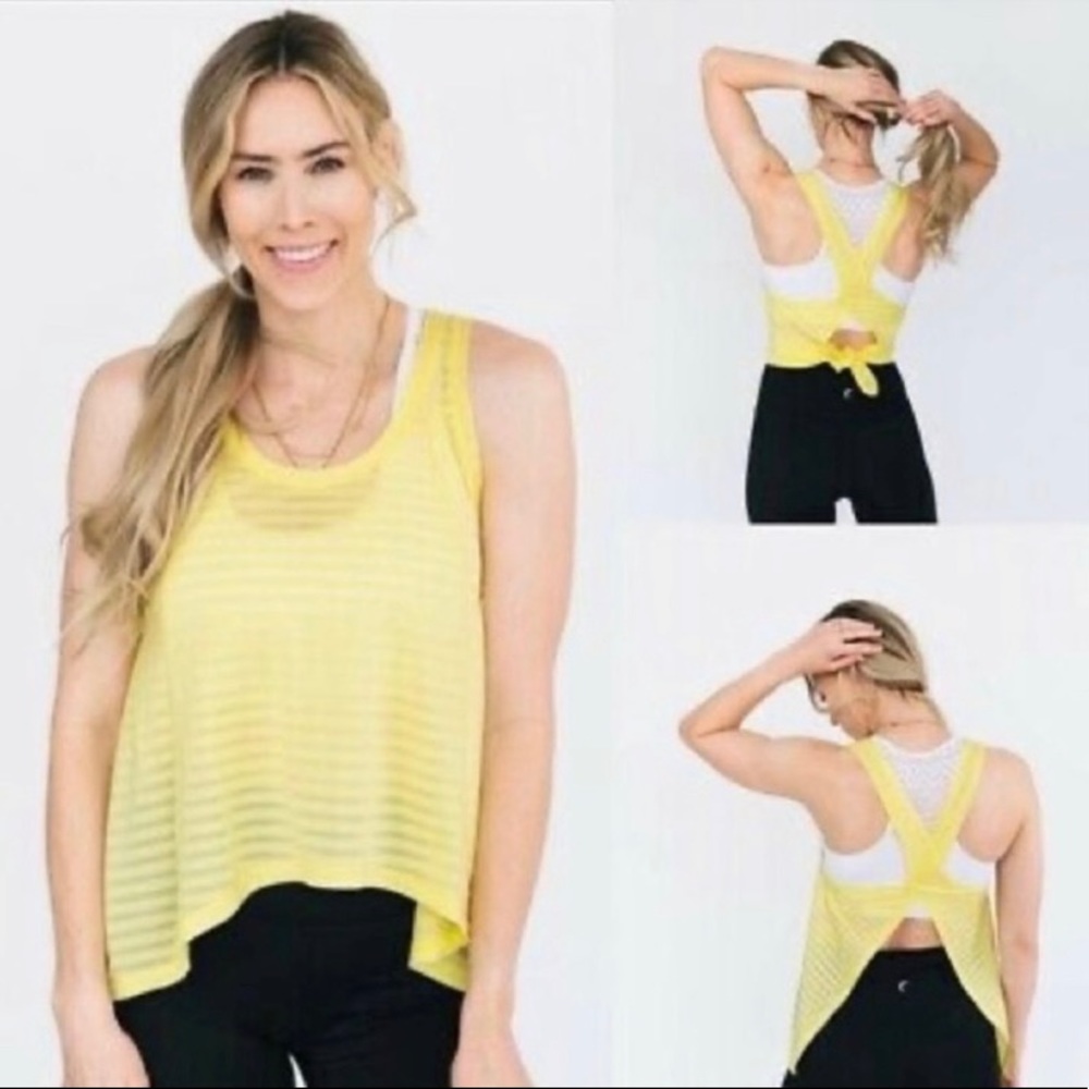 Zyia Active Nimbus Split Back Tank in Lemon Size Medium